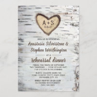 Dîner de répétition rustique de l'écorce d'arbre d