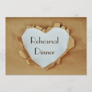 Invitation Dîner de répétition Rustique Mariage de coeur
