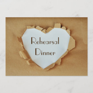Invitation Dîner de répétition Rustique Mariage de coeur