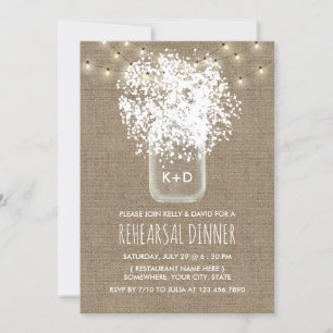 Invitation Dîner de répétition Rustique Mariage pour bébé