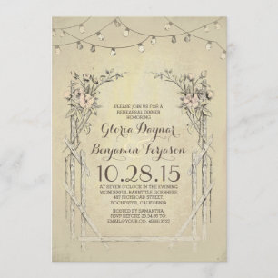 Invitation Dîner de répétition rustique vintage