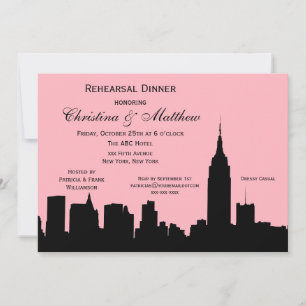 Invitation Dîner de répétition silhouette de la skyline de NY