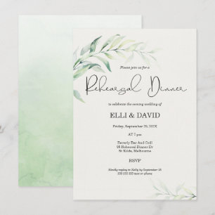 Invitation Dîner de répétition simple Foliage