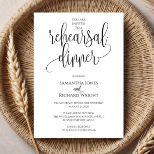 Invitation Dîner de répétition simple Invitation, Dîner de ré