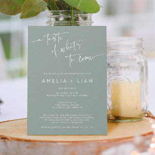 Invitation Dîner de répétition simple sauge vert mariage