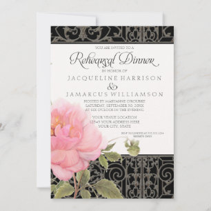 Invitation Dîner de répétition Southern Elegance Pink Peony A