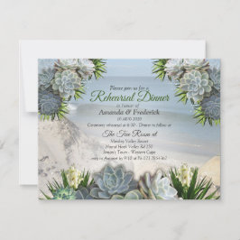 Invitation Dîner de répétition Succulent teintes de blues pâl