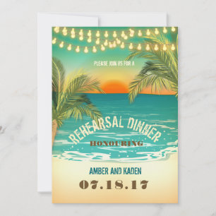 Invitation Dîner de répétition sur la plage
