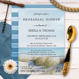 Invitation Dîner de répétition sur la plage et les dunes QR C
