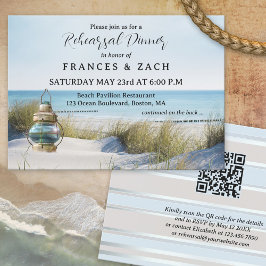 Invitation Dîner de répétition sur la plage et les dunes QR C