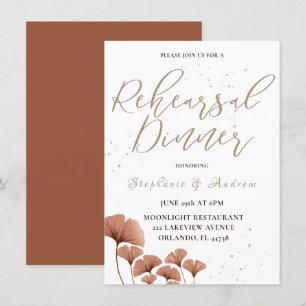 Invitation Dîner de répétition Terracotta Mariage de calligra