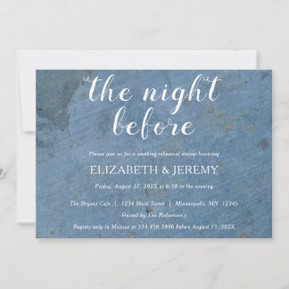 Invitation Dîner de répétition texturé bleu vibrant Invitatio