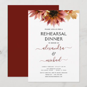 Invitation Dîner de répétition Tournesol Bourgogne Pays