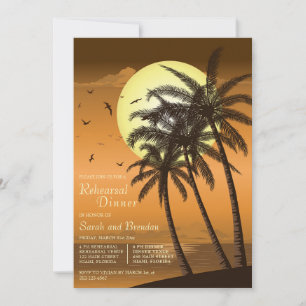 Invitation Dîner de répétition Tropical Beach Palm