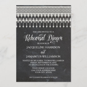 Invitation Dîner de répétition Typographie de dentelle du tab