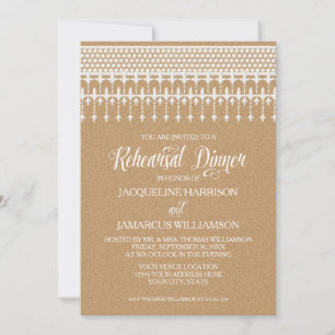 Invitation Dîner de répétition Typographie de dentelle Vintag