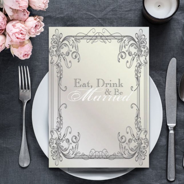 Invitation Dîner de répétition vintage (Formal elegant swirls vintage rehearsal dinner invitation)