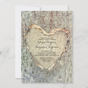 Invitation dîner de répétition vintage de coeur sculpté rusti