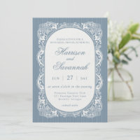 Dîner de répétition vintage floral Blue Lace Doily