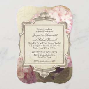 Invitation Dîner de répétition Vintage Hydrangea Parisien