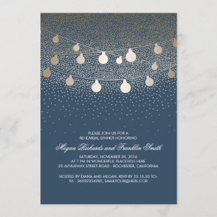 Invitation Dîner de répétition Vintage sur les aurores de la 