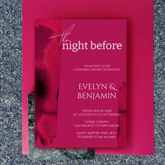 Invitation Dîner De Répétition Viva Magenta Moderne Et Simple (Créateur téléchargé)