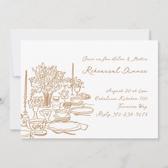 Invitation Dîner de répétition Whimsical Doodle (Devant)