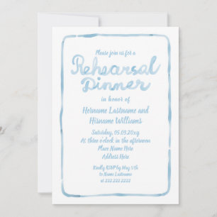 Invitation Dîner de répétition Whimsical Light Blue