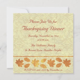 Invitation Dîner de Thanksgiving