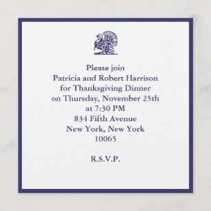 Invitation Dîner de Thanksgiving