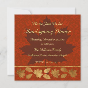 Invitation Dîner de thanksgiving