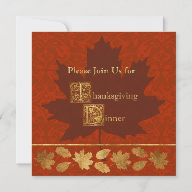 Invitation Dîner de Thanksgiving (Devant)
