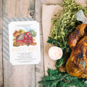 Invitation Dîner de Thanksgiving à la grange de récolte