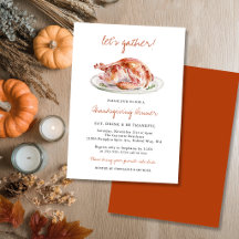 Dîner de Thanksgiving à l'aquarelle Dinde