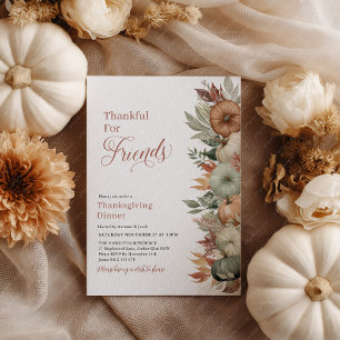 Invitation Dîner de Thanksgiving à l'automne Citrouille rusti