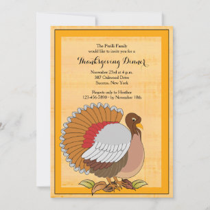Invitation Dîner de Thanksgiving avec une dinde de choix, vou