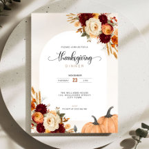 Dîner de Thanksgiving Citrouilles Florales d'Autom