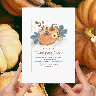 Invitation Dîner de Thanksgiving d'automne Citrouille