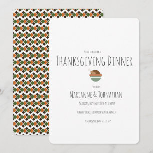 Invitation Dîner de Thanksgiving d'automne de dinde