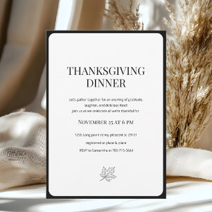 Invitation Dîner de Thanksgiving en écriture élégante