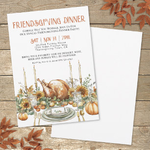 Invitation Dîner de Thanksgiving et dîner entre amis