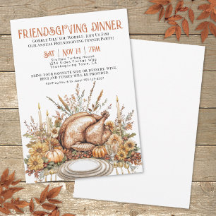 Invitation Dîner de Thanksgiving et Friendsgiving