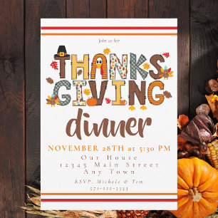 Invitation Dîner de Thanksgiving Script Festif