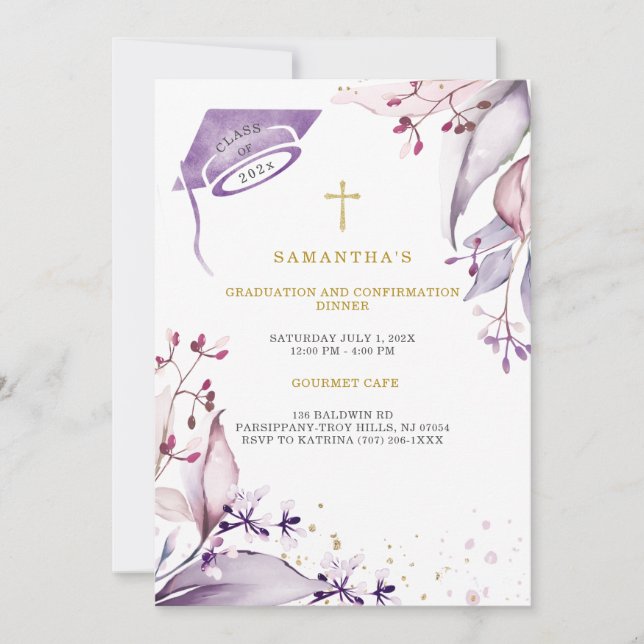 Invitation Dîner d'études et de confirmation (Devant)