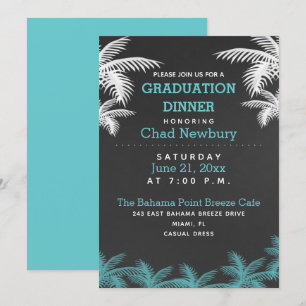 Invitation Dîner d'études Palm Tree Chalkboard Tropical