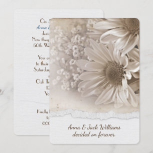 Invitation Dîner d'invitation design marguerite