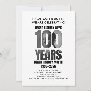 Invitation Dîner du centenaire du MOIS DE L'HISTOIRE DES NOIR