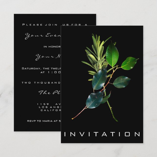 Invitation Dîner du chef italien épices Hause Rosmarino Lauro (Devant / Derrière)