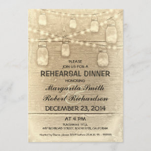 Invitation dîner élégant rustique de répétition de pots de