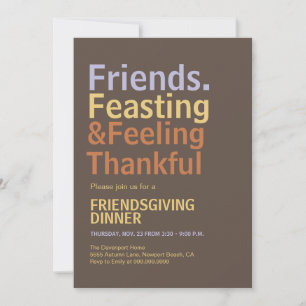 Invitation Dîner entre amis pour la fête de Thanksgiving avec